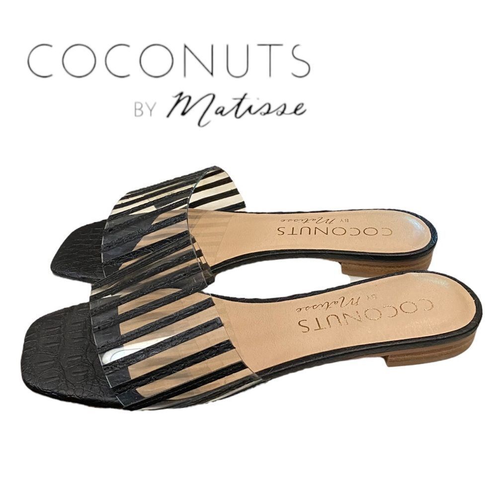 COCONUTS by MATISSE Up Late Black Slide Sandals NEW 9.5